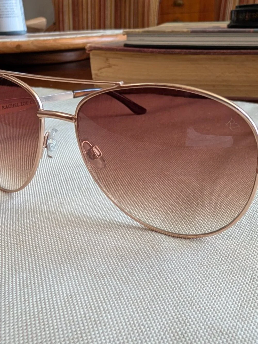 Rachel Zoe RZ Cleo Gold Frame Aviator Sunglasses